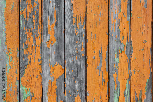 Aged painted wooden wall planks (texture, background) © Mikhail