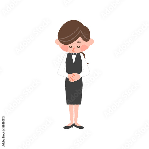 vector illustration of a hotel worker