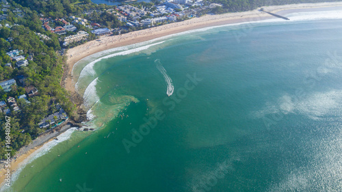 Aerial shot of beach around Noosa