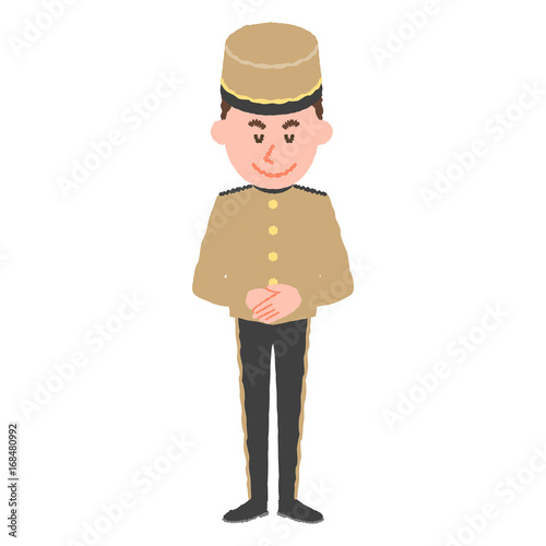 vector illustration of a hotel worker photo