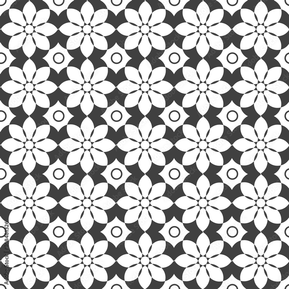 Classic dark and light seamless floral ornament patterns. Endless vector texture can be used for wallpaper, pattern fills.