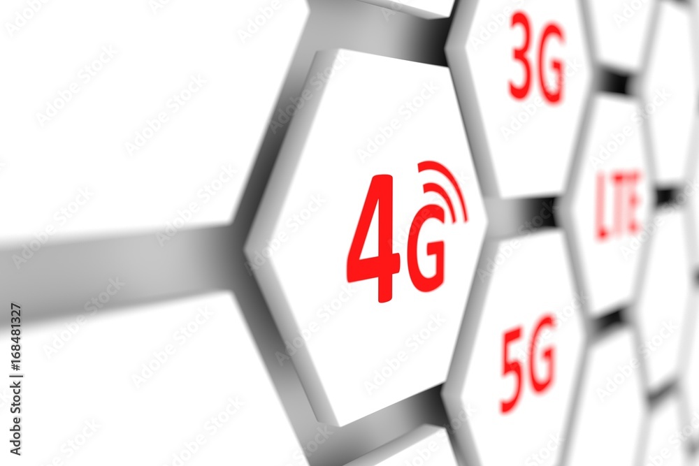 4G conceptual cell blurred background 3D illustration 4G conceptual cell blurred background 3D illustration