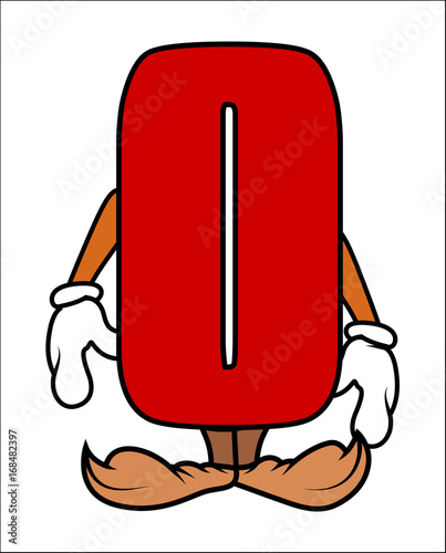 Cartoon Number Zero Vector