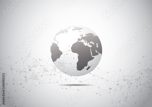 Global business network connection. World map point and line composition concept of global business. Vector Illustration