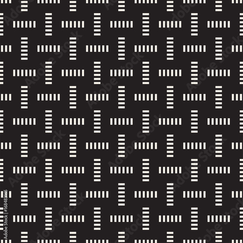 Crosshatch vector seamless geometric pattern. Crossed graphic rectangles background. Checkered motif. Seamless texture of crosshatched bold lines. Trellis simple fabric print. © Samolevsky