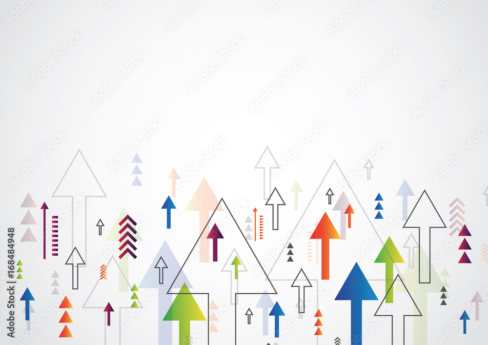 Abstract Success Concept. Growing arrows Illustration.