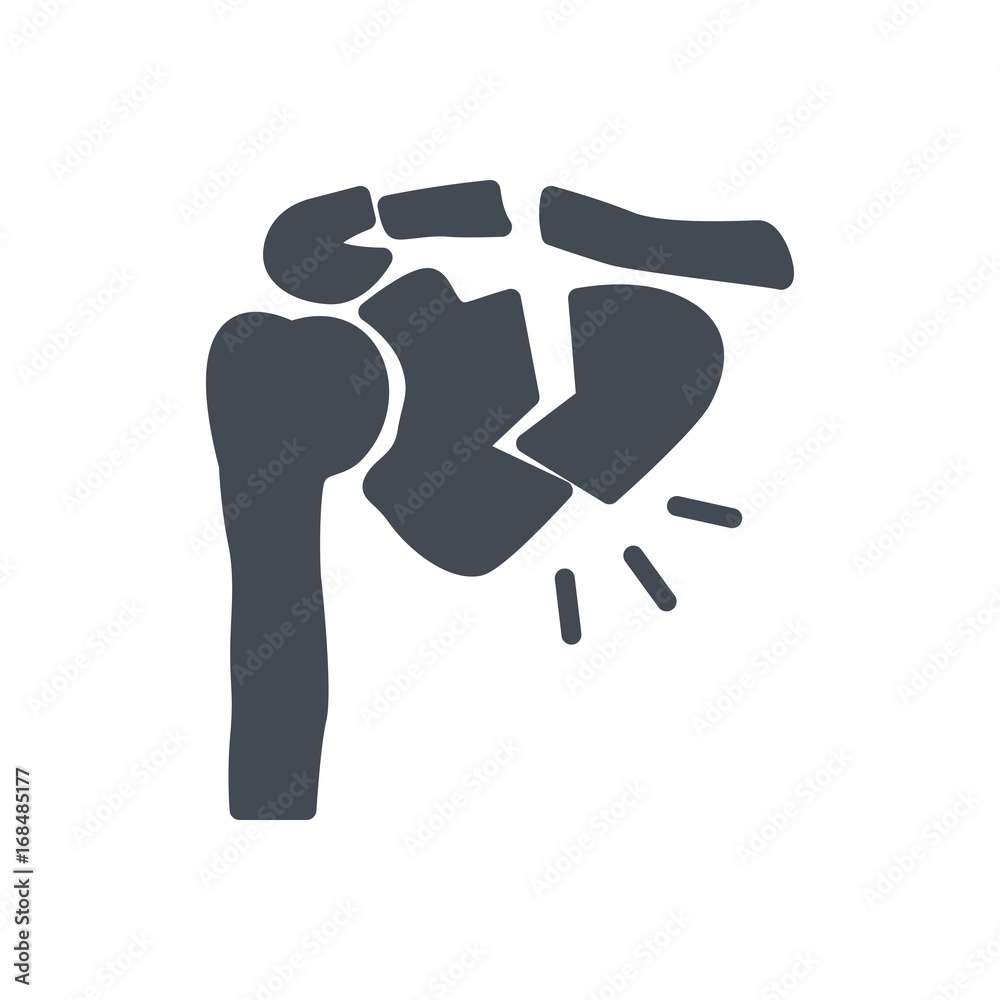 Broken Bones Human Body silhouette Icon shoulder Broken Bones Human Body silhouette Icon shoulder