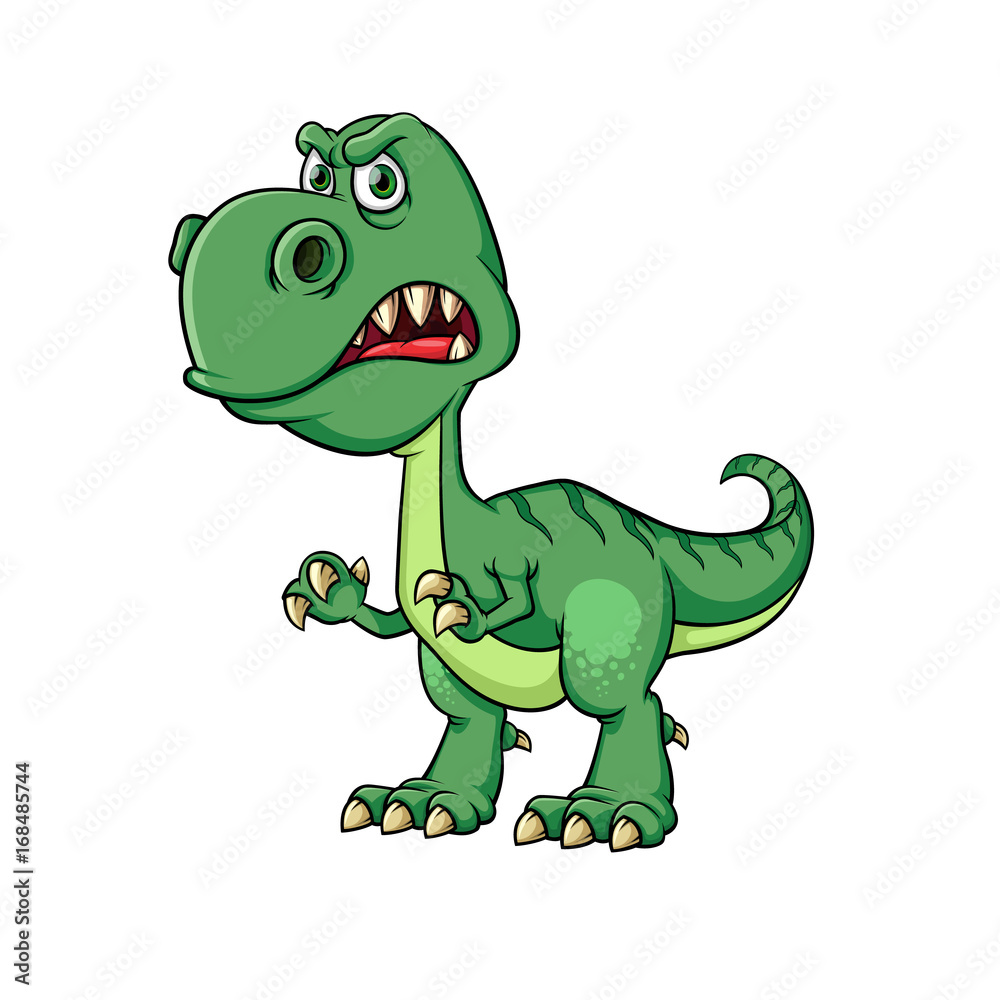 Fototapeta premium Ilustracja wektorowa kreskówki dinozaury, izolowana na białym tle.