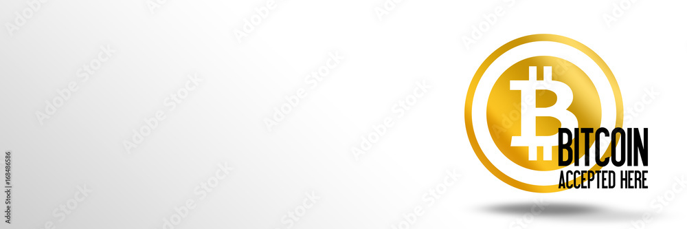 Bitcoin Accepted Here Golden Banner Website Design Bitcoin Accepted Here Golden Banner Website Design