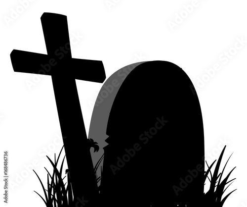 Gravestone and Holy Cross Vector