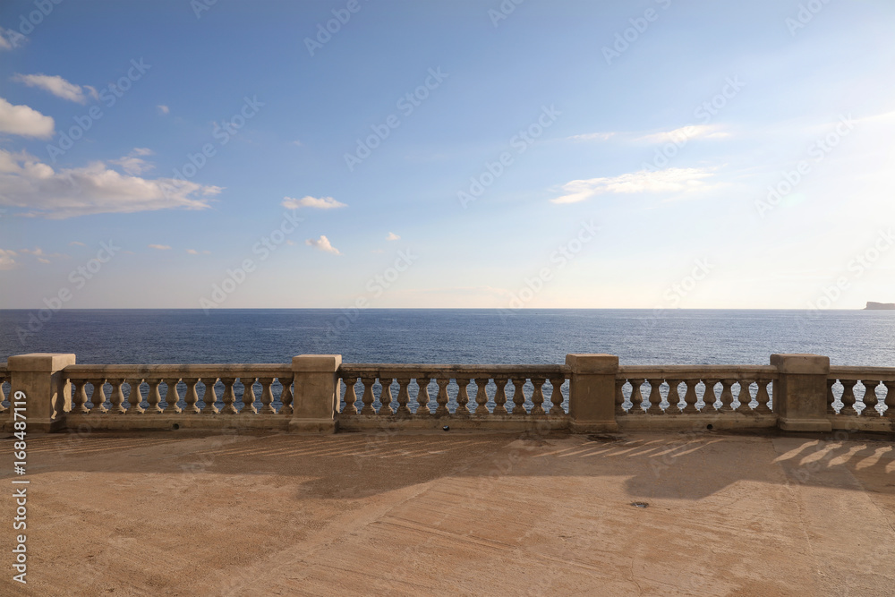 View of the sea from a terrace or promenade