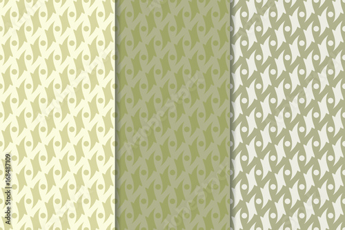 Olive green geometric seamless backgrounds