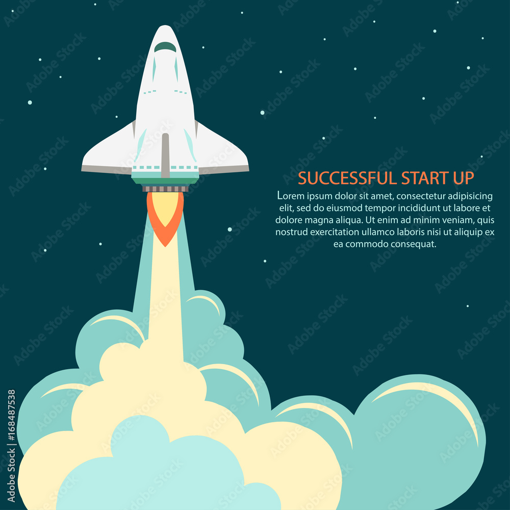 Space rocket launch. Start up
