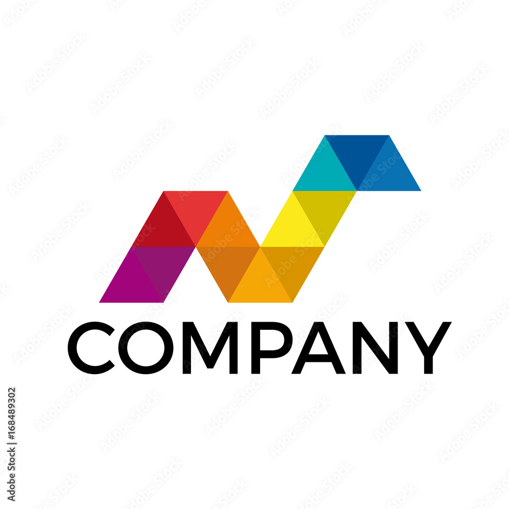 Vector abstract geometric sign with triangles, shape of snake Vector abstract geometric sign with triangles, shape of snake