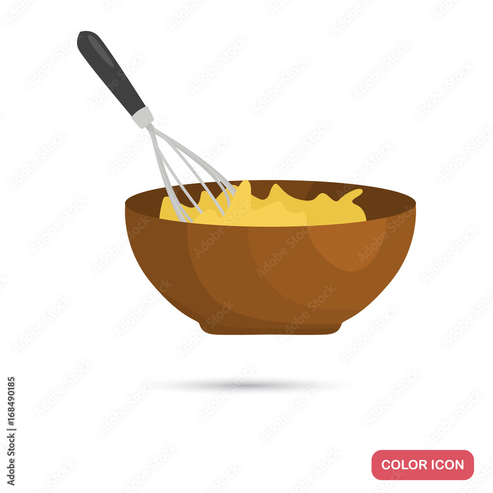 Mixing with a whisk of eggs color flat icon for web and mobile design Mixing with a whisk of eggs color flat icon for web and mobile design