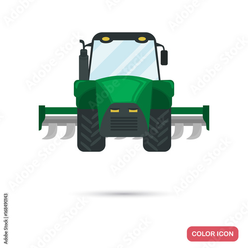 Agricultural plow tractor color icon for web and mobile design