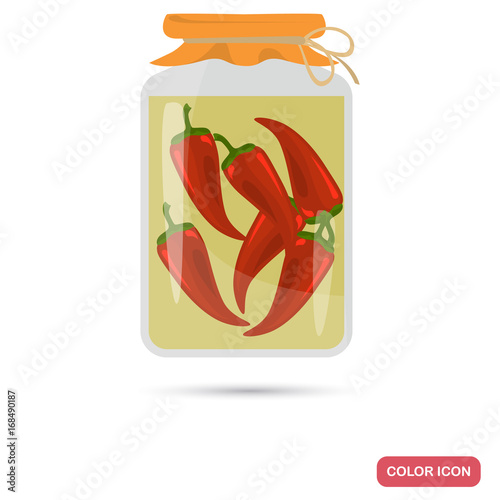 Pickled red pepper color icon for web and mobile design