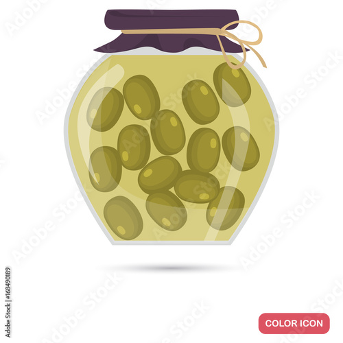 Pickled olive color flat icon for web and mobile design