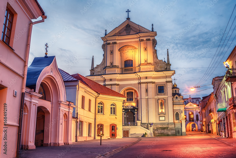 Vilnius, Lithuania: Didzioji street in the old town at sunrise