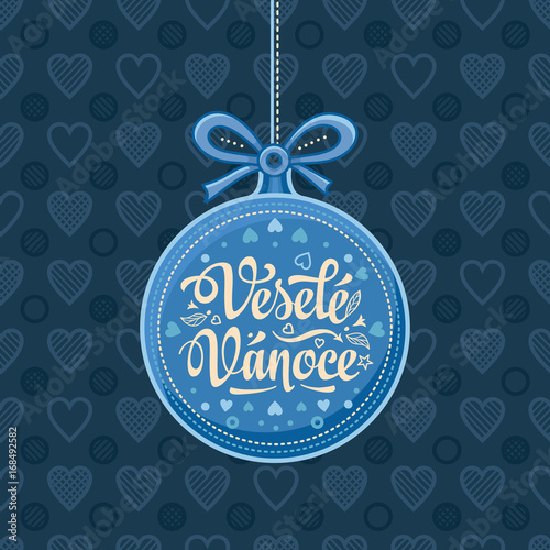 Vesele Vanoce Greeting Card in heart form.