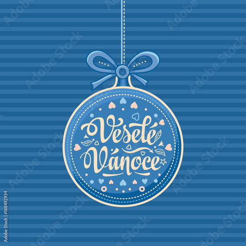 Vesele Vanoce Greeting Card in heart form.