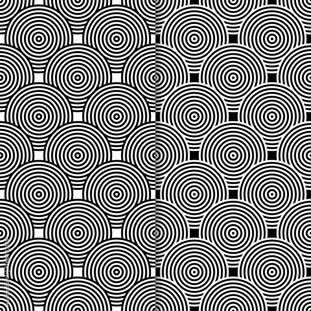 Obraz premium Black and white geometric seamless pattern