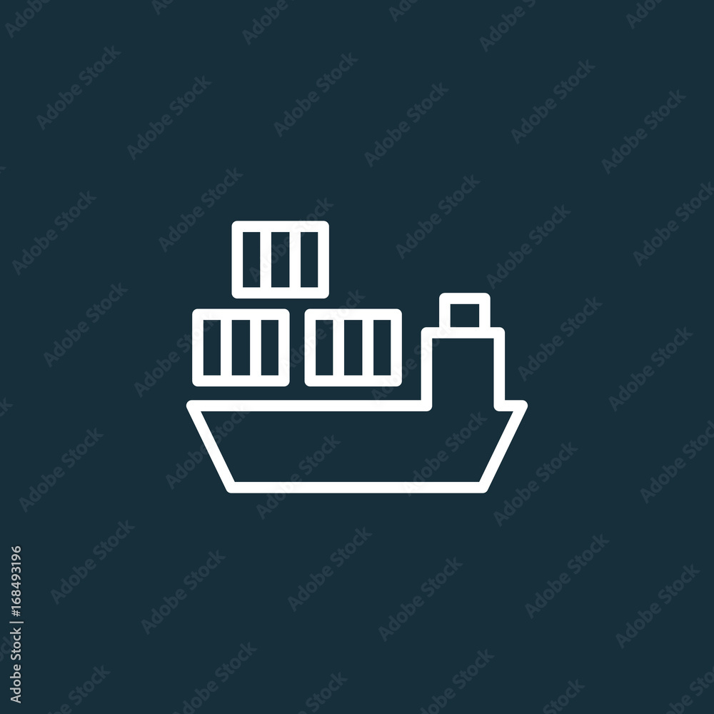 ship icon on dark background ship icon on dark background