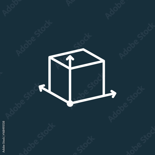 size dimension icon on dark background