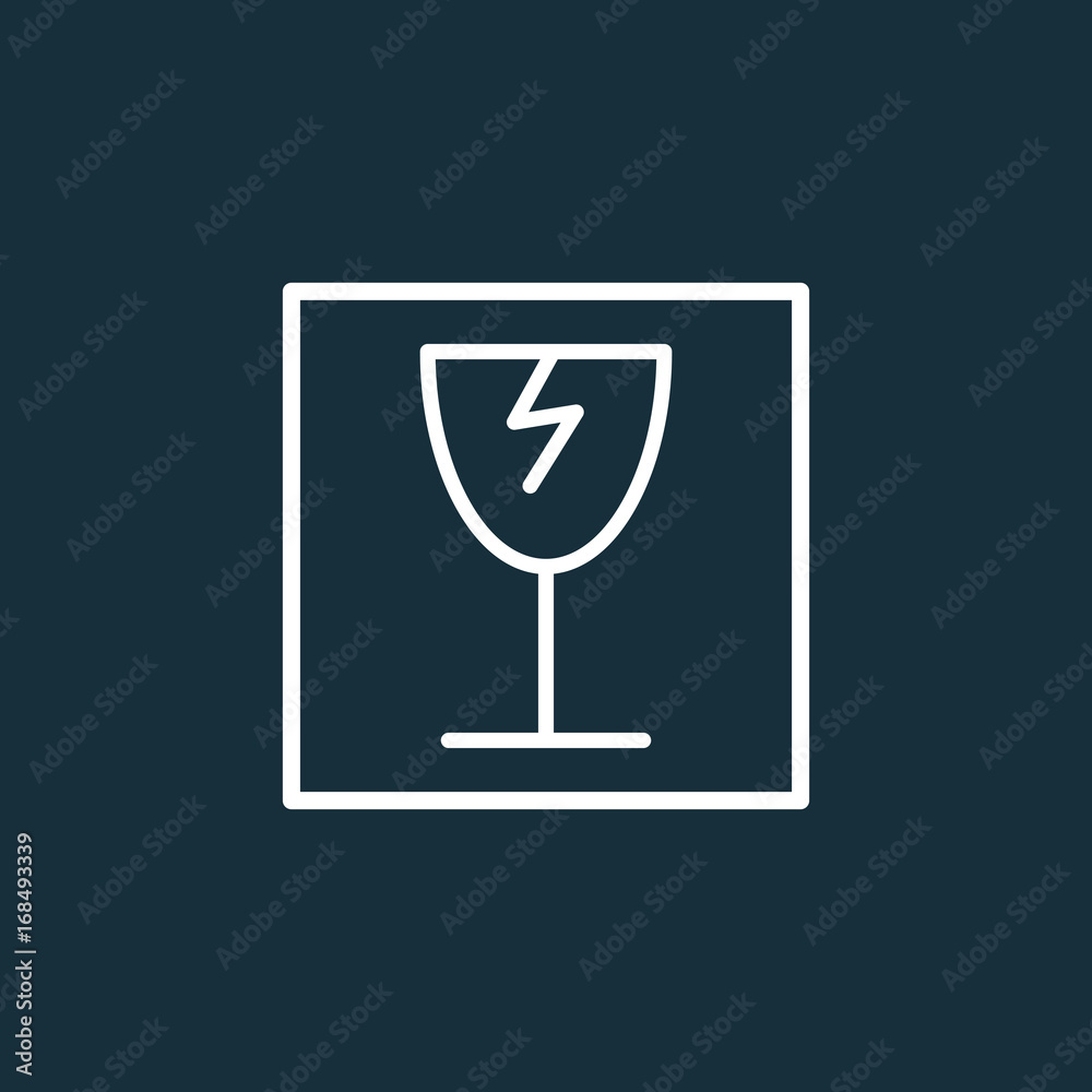 fragile icon on dark background fragile icon on dark background