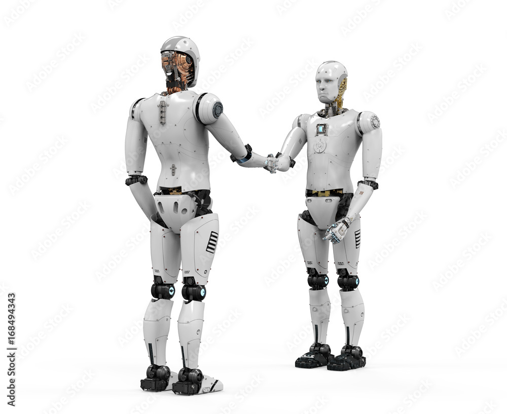 Fototapeta premium robot hand shaking