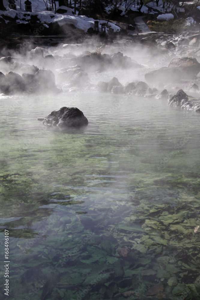 Hot spring in Kusatsu Onsen, Japan Hot spring in Kusatsu Onsen, Japan