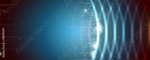 dna and medical and technology background. futuristic molecule structure presentation