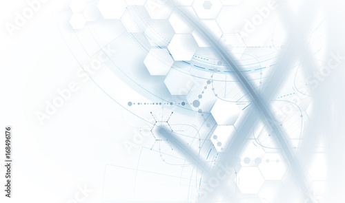 dna and medical and technology background. futuristic molecule structure presentation