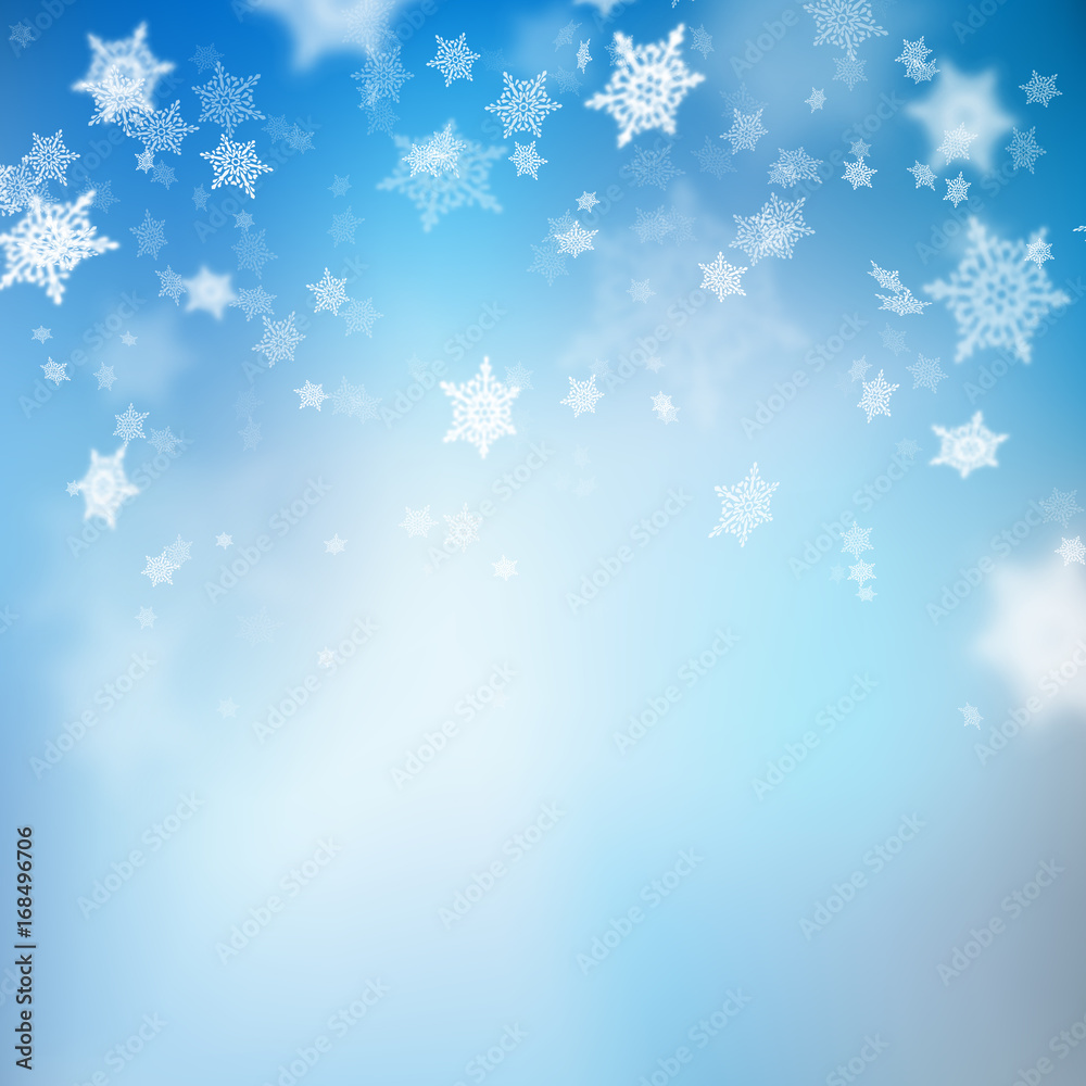 Christmas beautiful blue soft blur snowflake background. EPS 10 vector Christmas beautiful blue soft blur snowflake background. EPS 10 vector