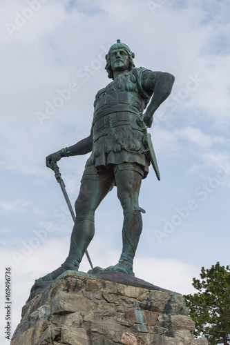 Statue of Fridtjof by Max Unger  erected in 1913 in Vangsnes  Vik  Sogn og Fjordane  Norway