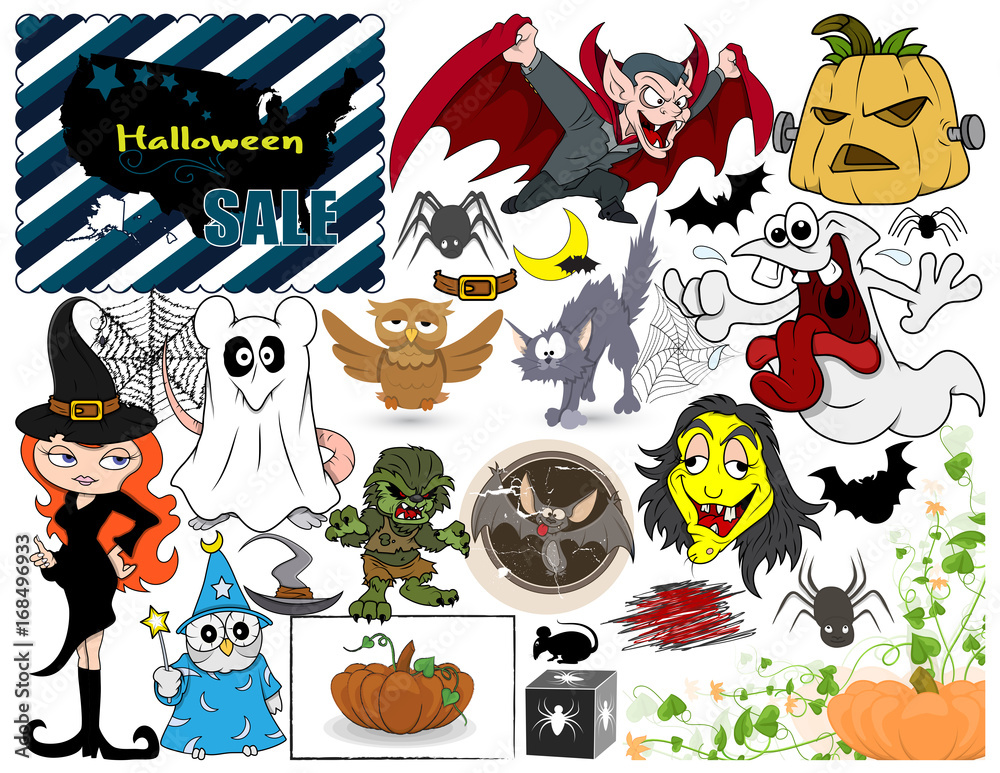 Fototapeta premium Cartoon Halloween Graphic Designs