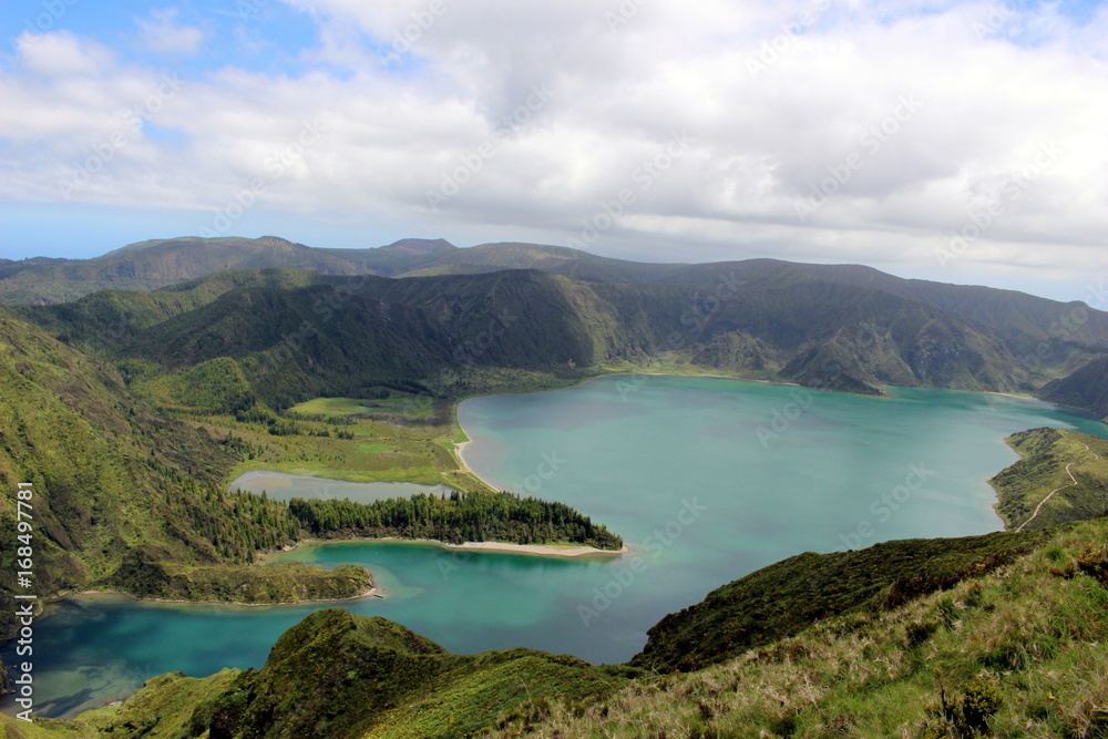 Fantastic view of Lake of Fire (Lagoa do Fogo). San Miguel, Azores