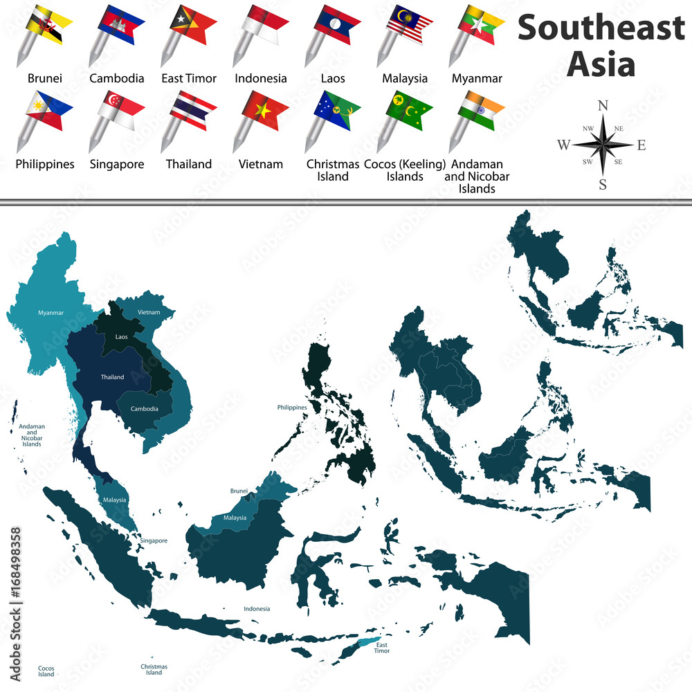 Political Map Of Southeast Asia Stock Vector Adobe Stock 1000 F 168498358 2X9dZye26fs3pcy3xX2sbJiwct32AvG2 