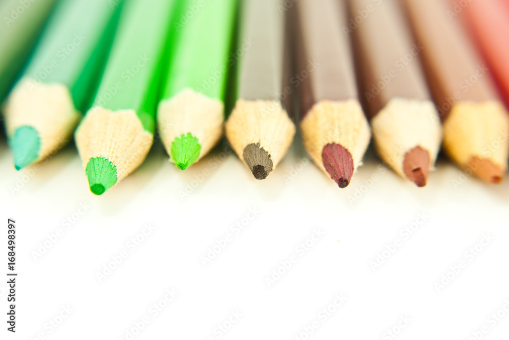 Obraz premium Colorful pencil isolated on the white background.