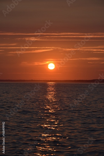 Sunset views of Long Island Sound near Latimer Lighthouse photo