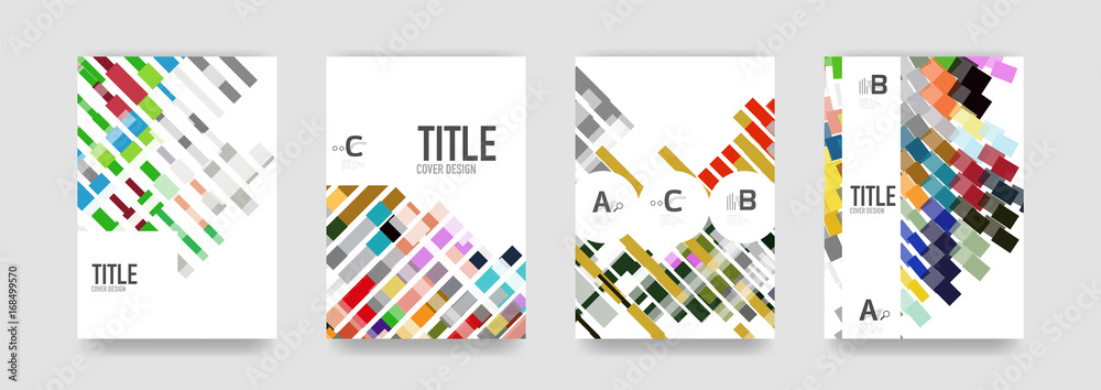 Fototapeta premium Set of brochure cover background, a4 template