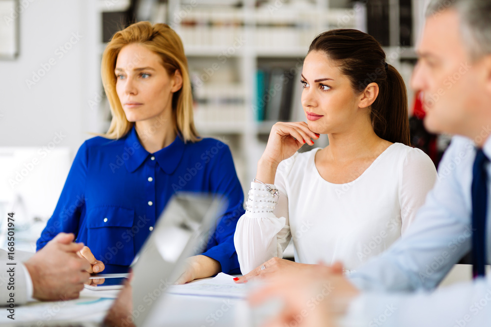 Beautiful businesswomen working in office Beautiful businesswomen working in office