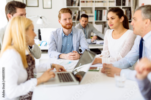 Businesspeople collaborating in office
