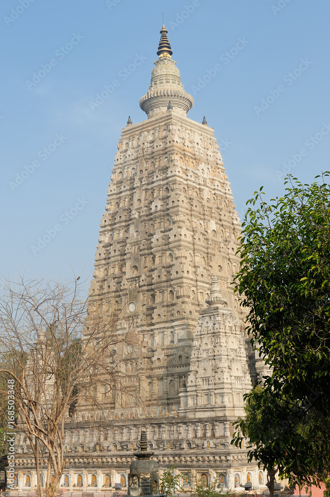 Mahabodhy Temple complex in the Bodhgaya city in India