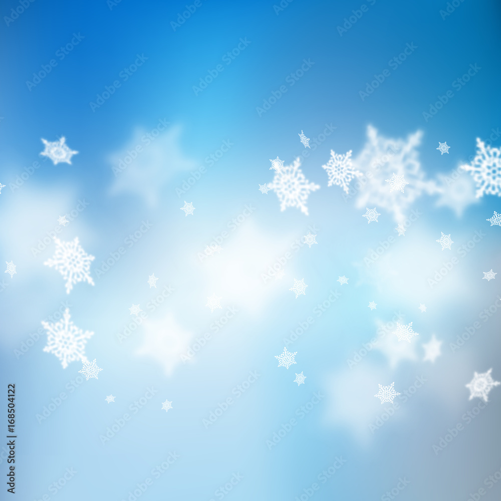 Christmas beautiful blue soft blur snowflake background. EPS 10 vector Christmas beautiful blue soft blur snowflake background. EPS 10 vector