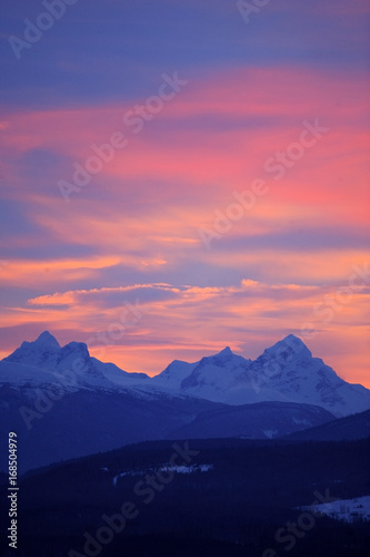 Spectacular Winter Sunset over Howson Peaks,  British Columbia, Canada
