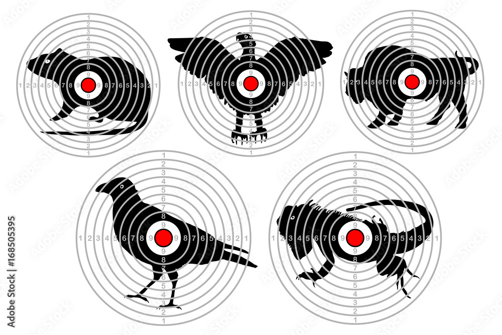 Targets for animal shooting. Training shoot hunting. vector set Stock  Vector | Adobe Stock