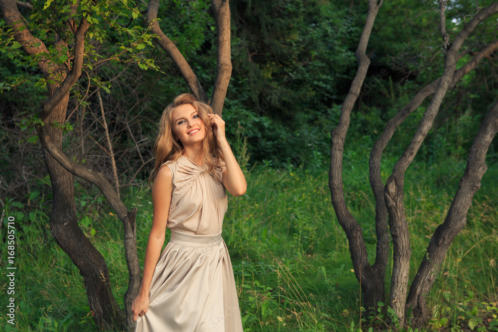 Beautiful sexy woman walk in the park Beautiful sexy woman walk in the park