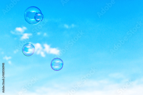 soap bubbles in the sky. Concept happiness