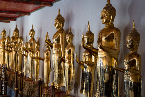 Statues of Buddha in the Wat Pho Temple, Bangkok, Thailand